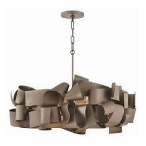 Contemporary Bronze Ribbon Chandelier